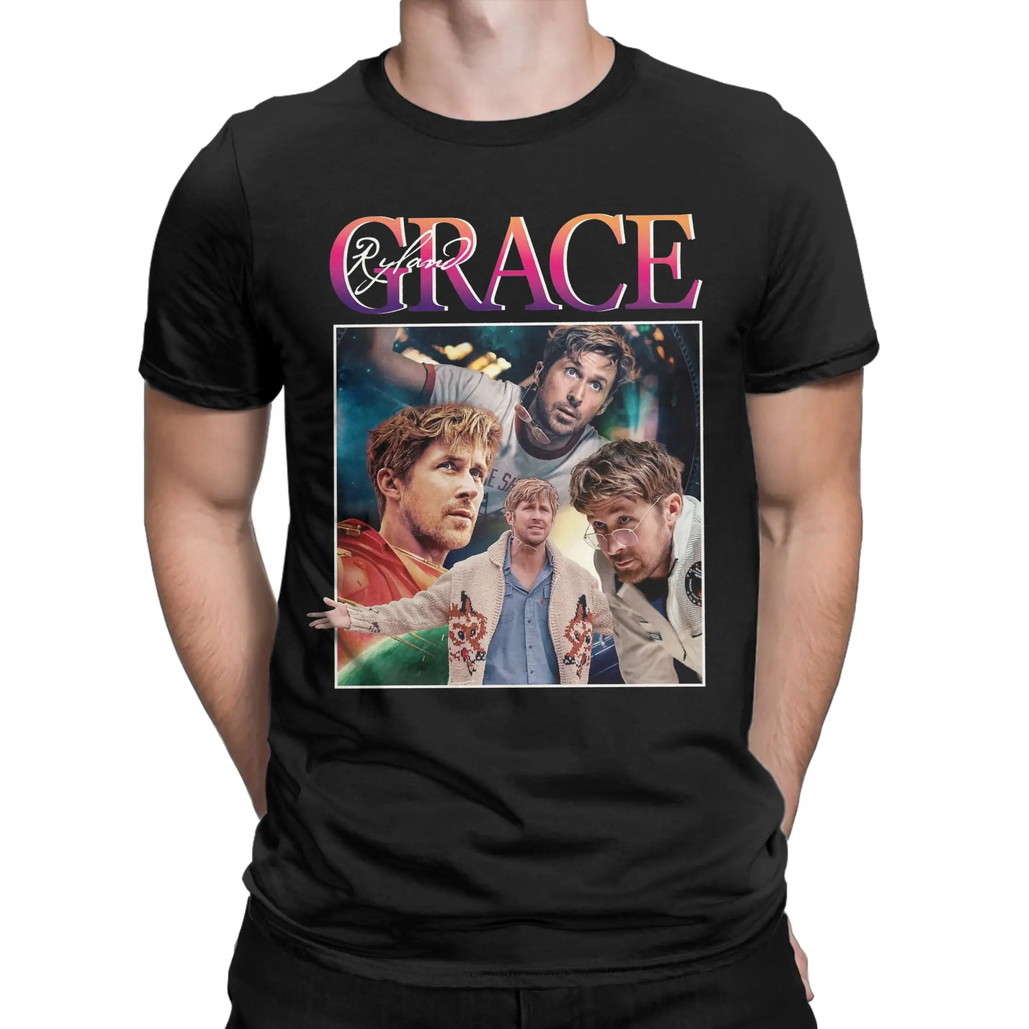 Men's Grace Project Hail Mary T Shirts  100% Cotton Tops Novelty Short Sleeve Crewneck Tees Big Size T-Shirts