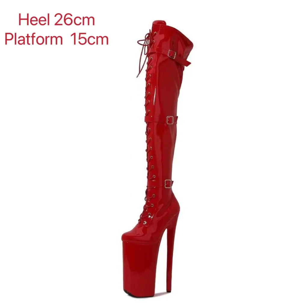 

seekMate Space and Europe and America Super Fashion Super Sexy 26cm Super High Heel 58cm Boots Stage Steel Tube Over knee Boots