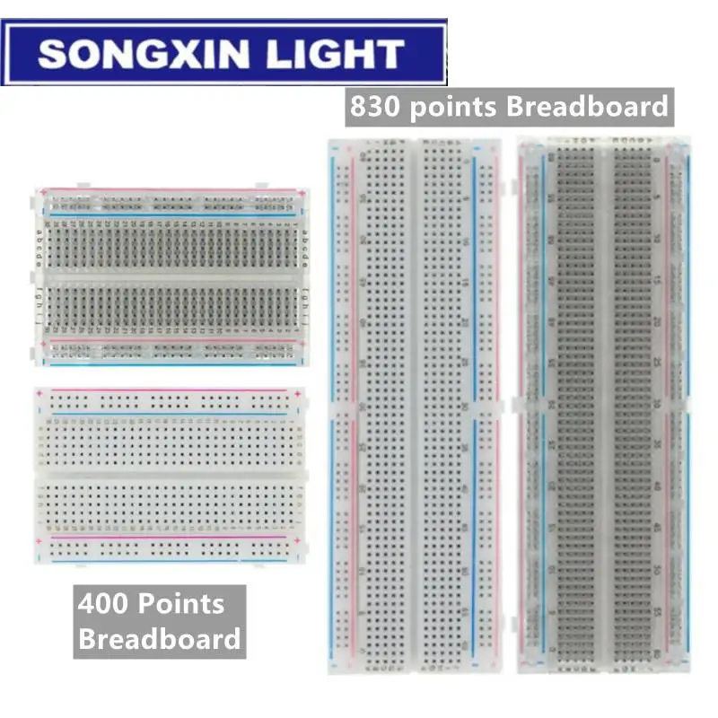 SAMIROB 400/830 Points Breadboard 830 points Breadboard MB-102 Solderless PCB test Board 400 Hole Breadboard MB102 Test Develop