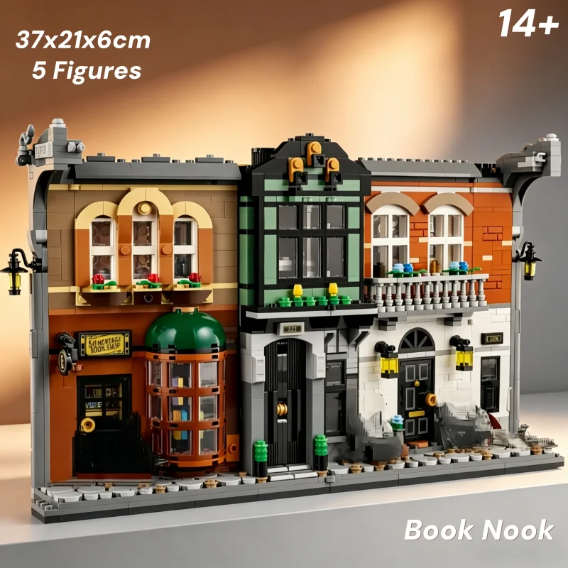 

1359PCS Book Nook Decor Building Bricks 10351 Creative Assembly Ornament Home Art Deco Birthday Christmas Gifts For Adults