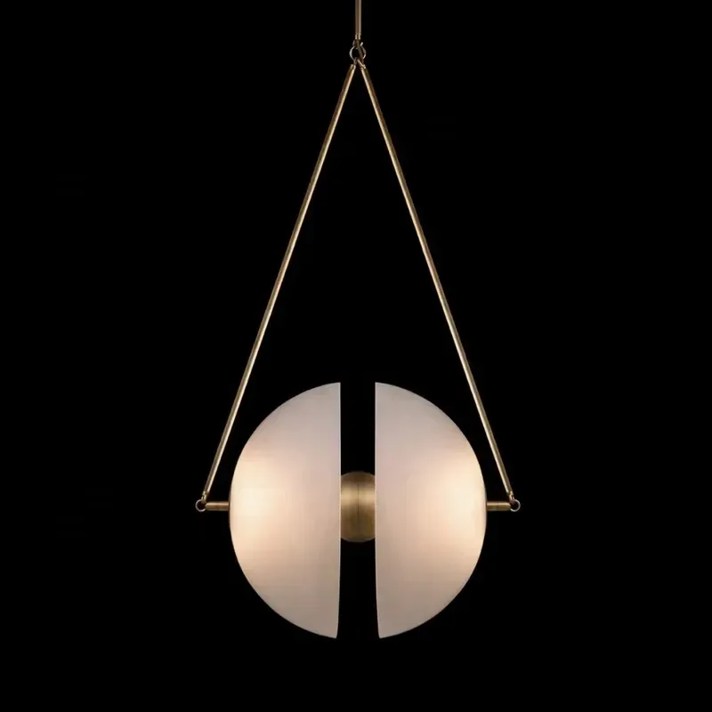 Luxury Modern Polished Brass Chandelier Simple Design LED Bronze Home Decoration Light