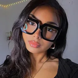 Square Shape Woman Eyeglasses Bohemian Style Blue Light Blocking Glasses for Women New Style Decorative Glass