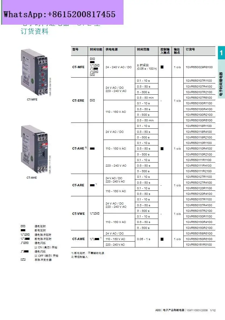 Relè temporizzato TE5S-240 tensione 220-240VAC per navi