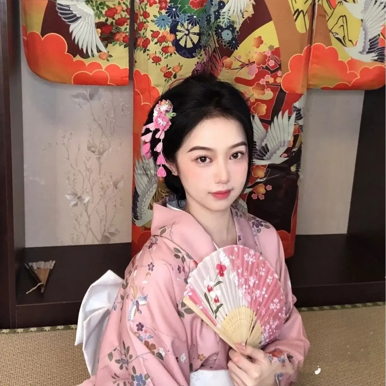 Kimono Cosplay Women's Formal Attire Traditional Improvement Clothes Japanese Cute Pink Literary And Artistic Portrait Dress