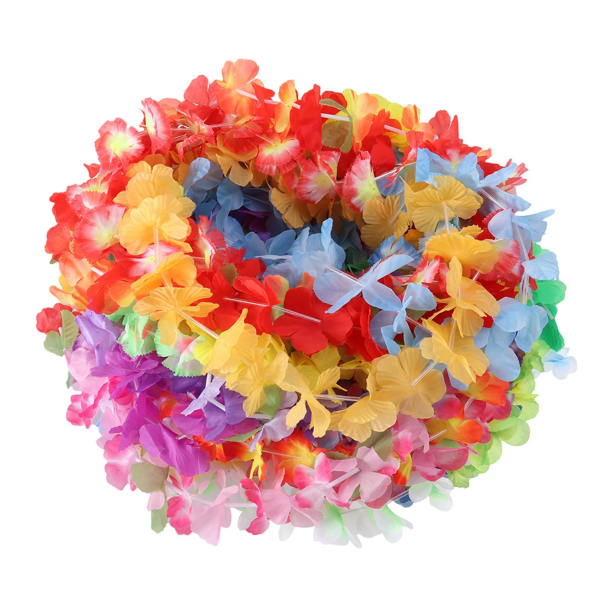 

24pcs Hawaiian Flower Lei Garland Banners Hanging Party Decorations Luau Jungle Theme Cloth Reusable Festoon Hardwearing