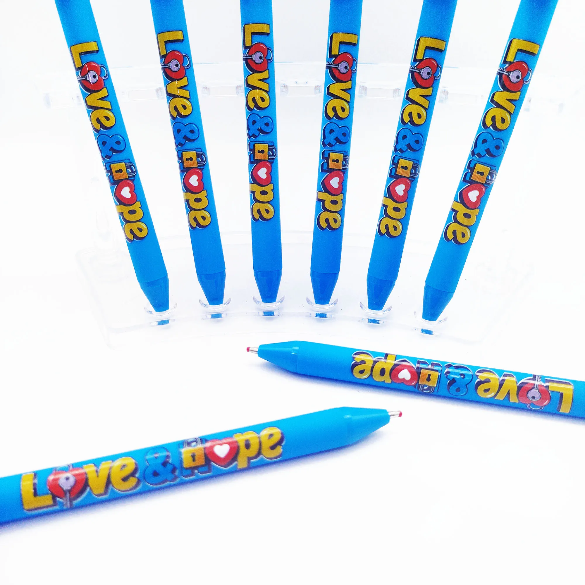 

14/24 шт., синий держатель для ручки на тему аутизма, шариковая ручка, креативный дизайн, шариковая ручка, студенческая подарочная ручка для письма.