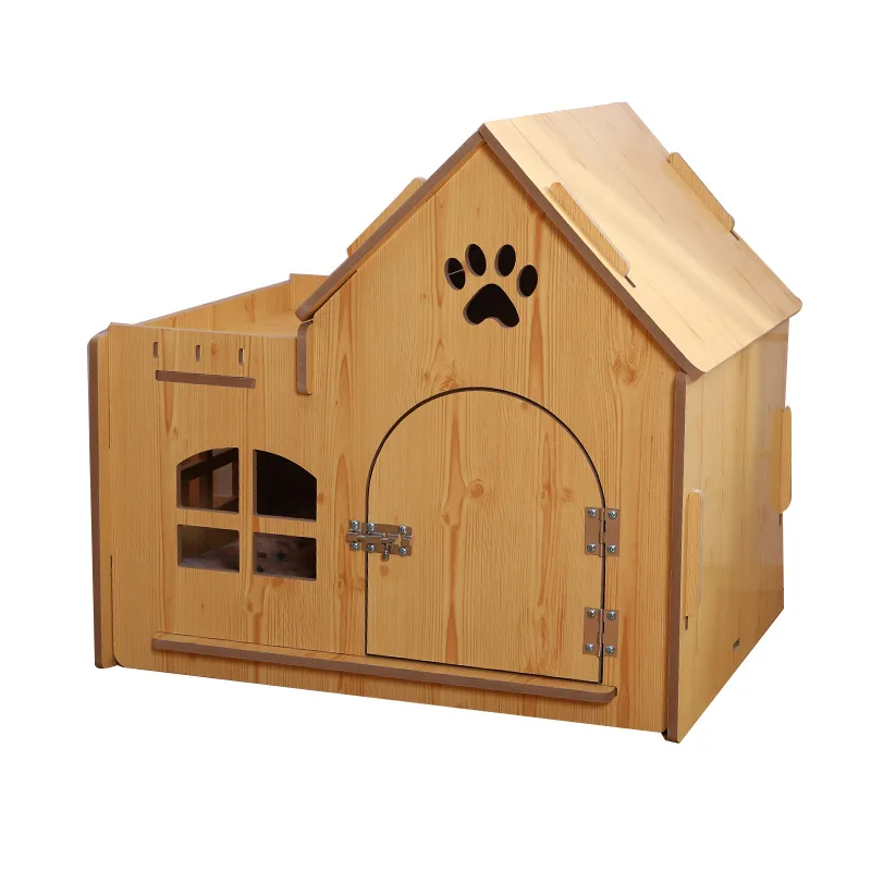 Wyj Cat House Kennel Cabin Indoor Cat Villa Cat Climbing Frame Closed Cat Cage