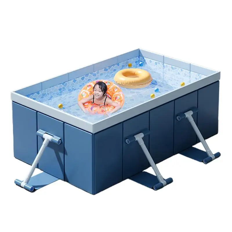 

Foldable Pool Thickened Kids Pools For Backyard Foldable Wading Pool Hard Shell Outdoor Backyard Rectangular Portable Pool Adult