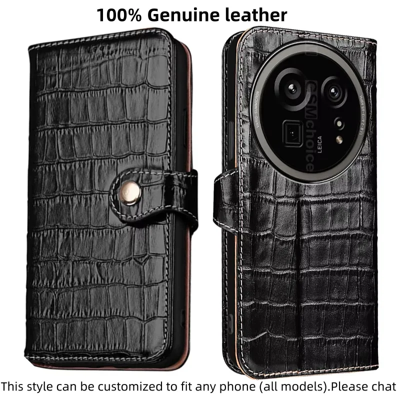 

100% натуральная кожа, текстура крокодила, слот для карт, чехол-кошелек для Sharp Aquos R9 pro Filp, противоударный чехол для телефона с магнитной кнопкой