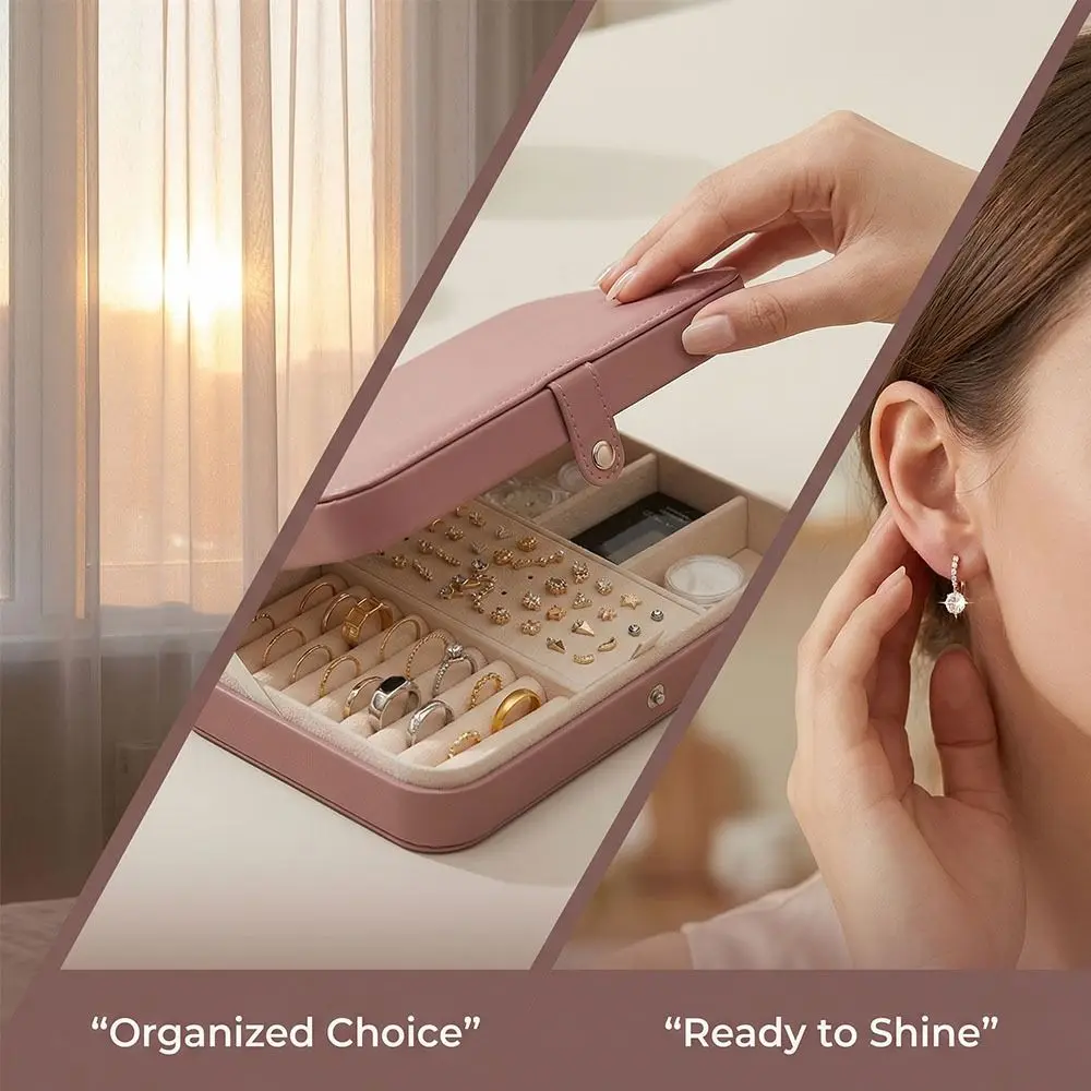 

High Capacity Jewelry Storage Box Anti-Oxidation Solid Color Jewelry Display Case Exquisite Dust-proof Necklace Storage Case