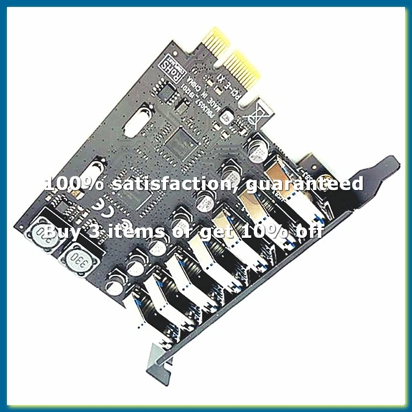 USB 3.0 PCI Express Adapter PCI E to 7 Ports USB 3 Expansion Adapter Card USB3 PCIe PCI-E X1 Controller Converter(VIA)