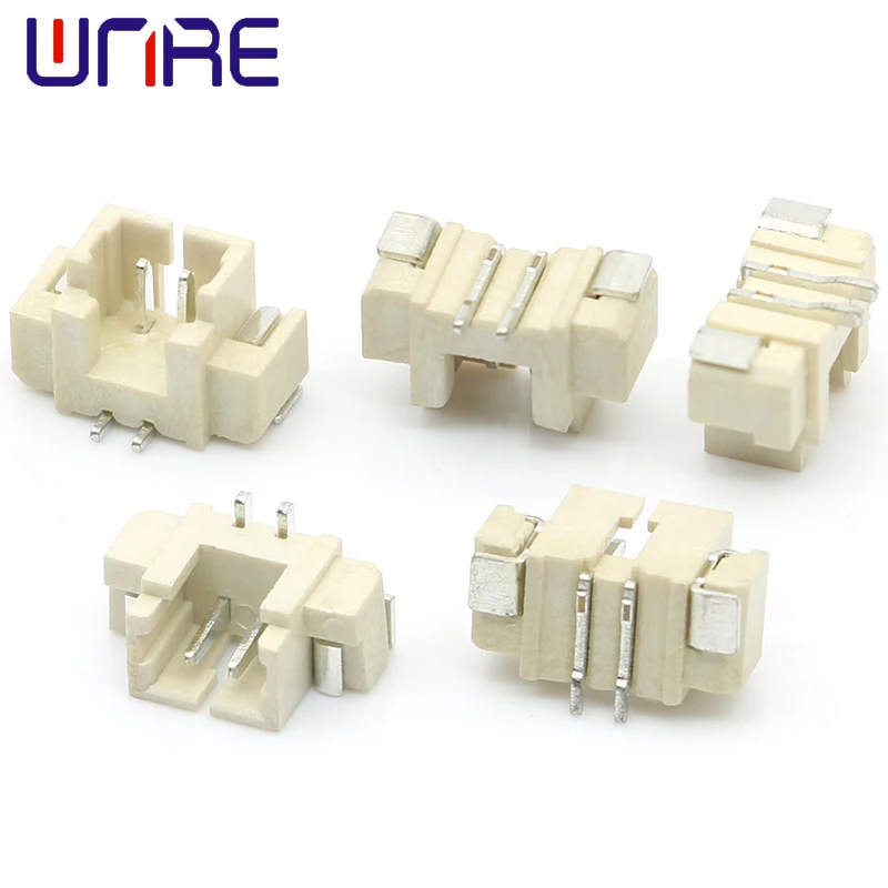 1.25 Vertical Patch 2PIN Open Strip Wire Pin Seat Terminal Vertical Patch Connector High Temperature Resistant Beige