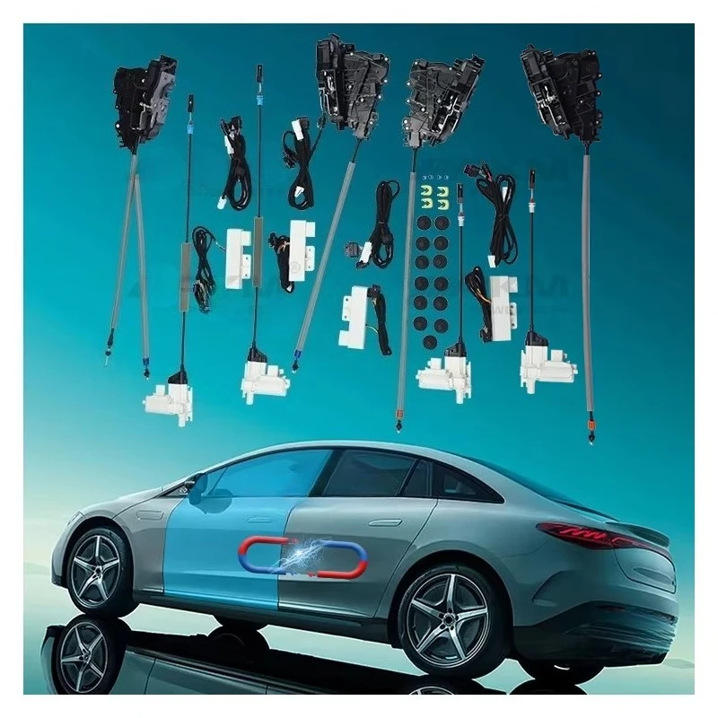 New High Polished Aluminum Alloy Replacement Electric Suction Door Lock System Soft Closer for W223 S-Class EQE