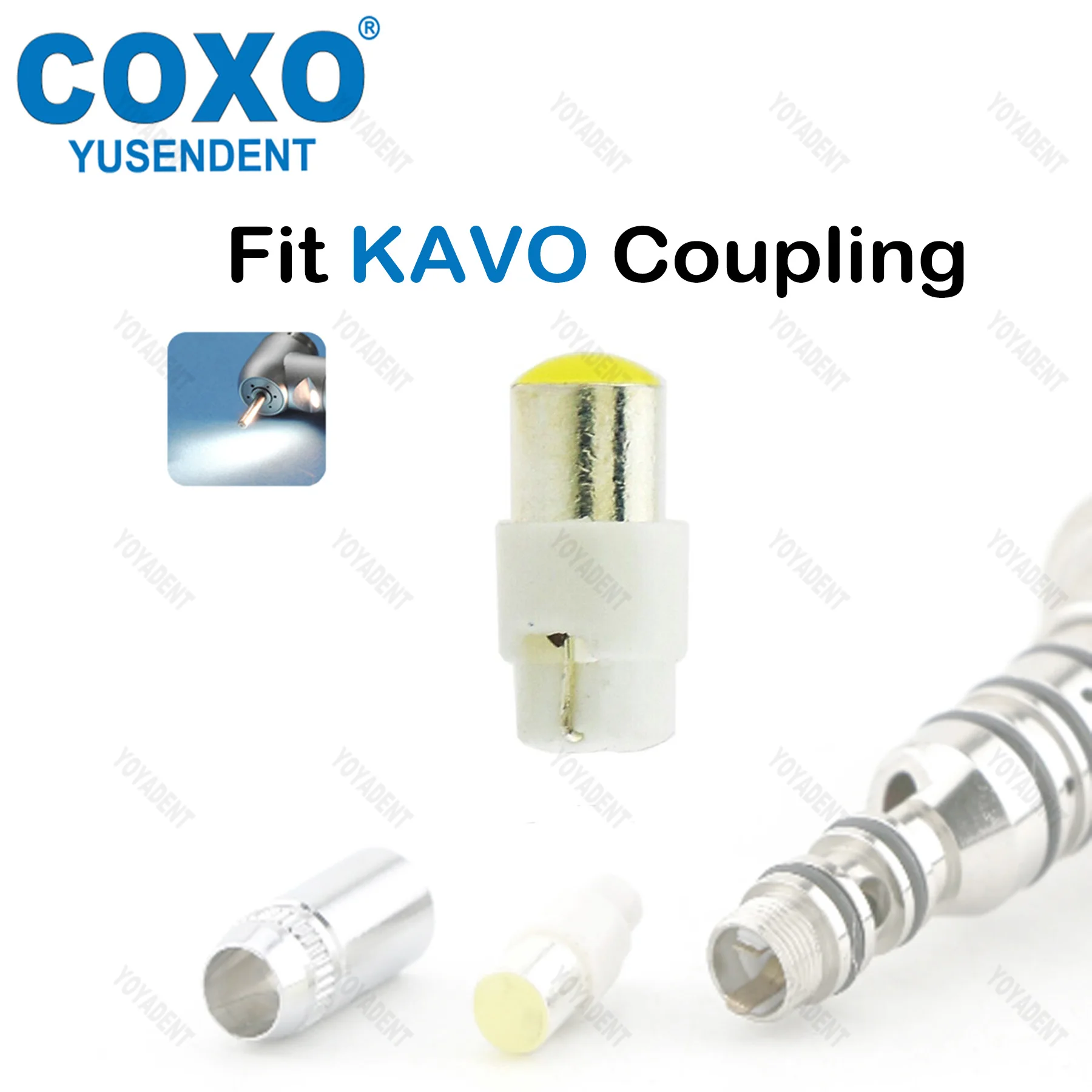 NEUES COXO Dental-Turbinen-Hochgeschwindigkeits-Handstück mit Glasfaser-6-Pin-Kupplung, passend für KAVO NSK Sirona Systeme CX207-G – Detail 4