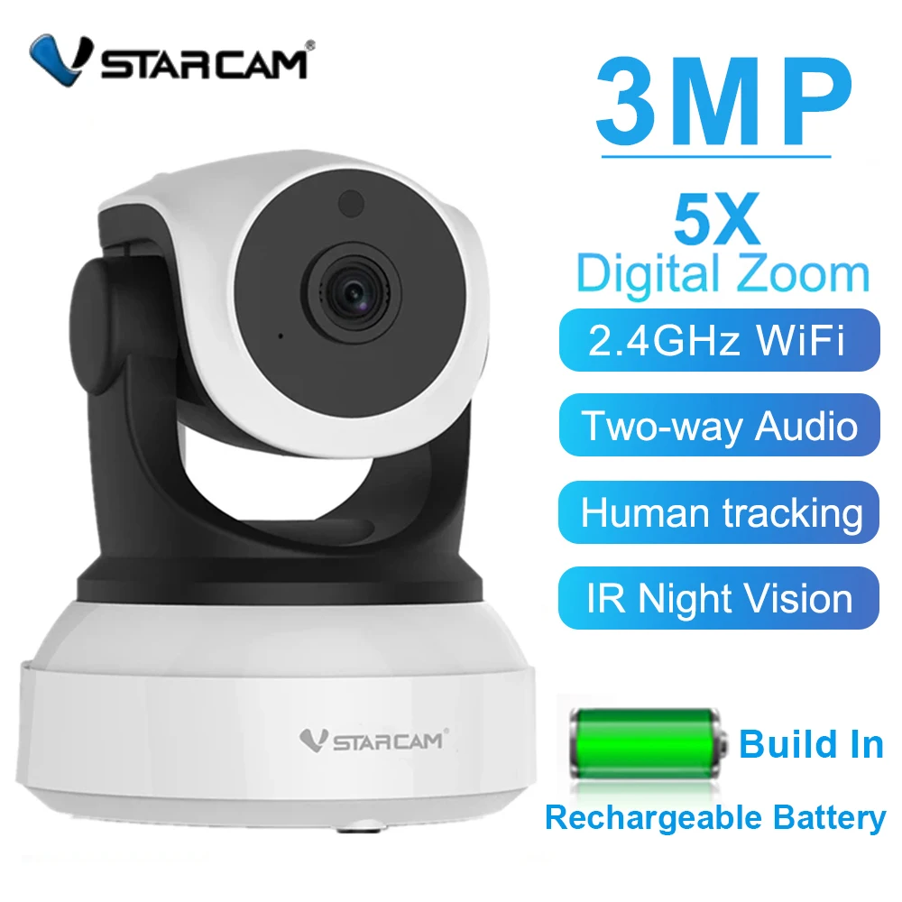 Vstarcam 3MP PTZ Camera Indoor WiFi Wireless Security Protection Video Cam IR Night Vision Human Tracking 2 Way Talk Smart Home