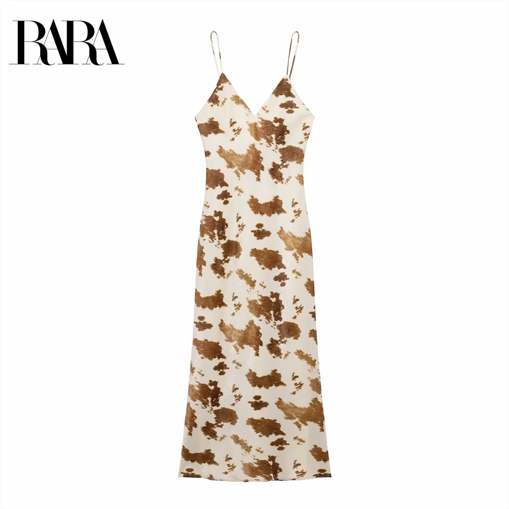 

2025 RARA sexy backless slim fit temperament tie-dye design suspender dress spring new women's long dress