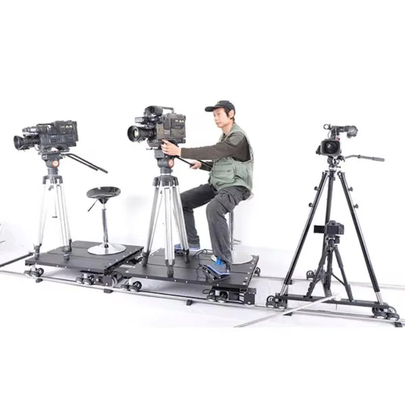 Camera trolley slider with height adjustment tripod and wireless remote control