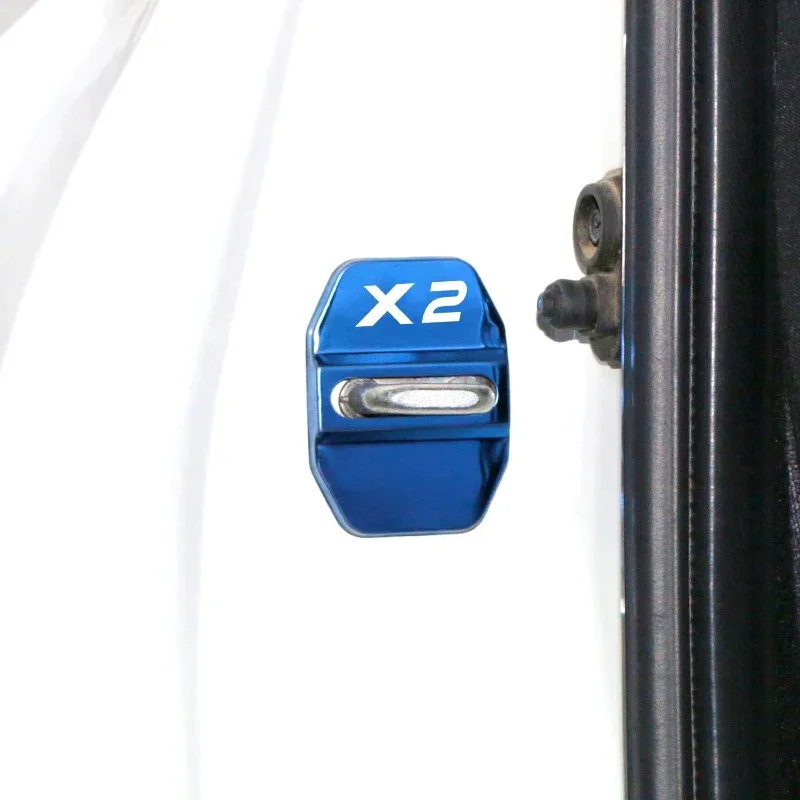 4PCS Car Door Lock Covers for BMW X2 Emblem Logo Case Decals Anti-rust Protection Buckle Stickers Stainless Steel Accessories - view 6
