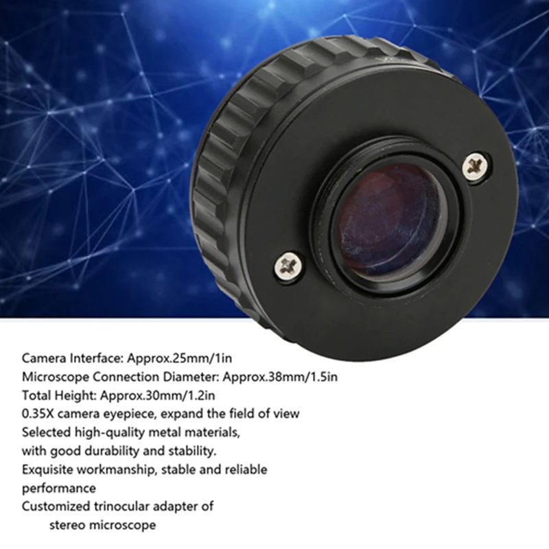 0.35X CTV Microscope Lens Camera Interface Adapters for Trinocular Stereo Microscope-A13G
