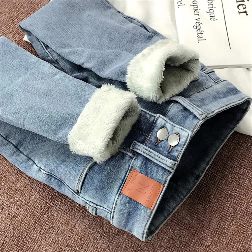 Warm Plus Velvet Harem Jeans Women Winter Casual High Waist Korean Denim Pants Harajuku Fashion Vintage Low Rise Denim Trousers