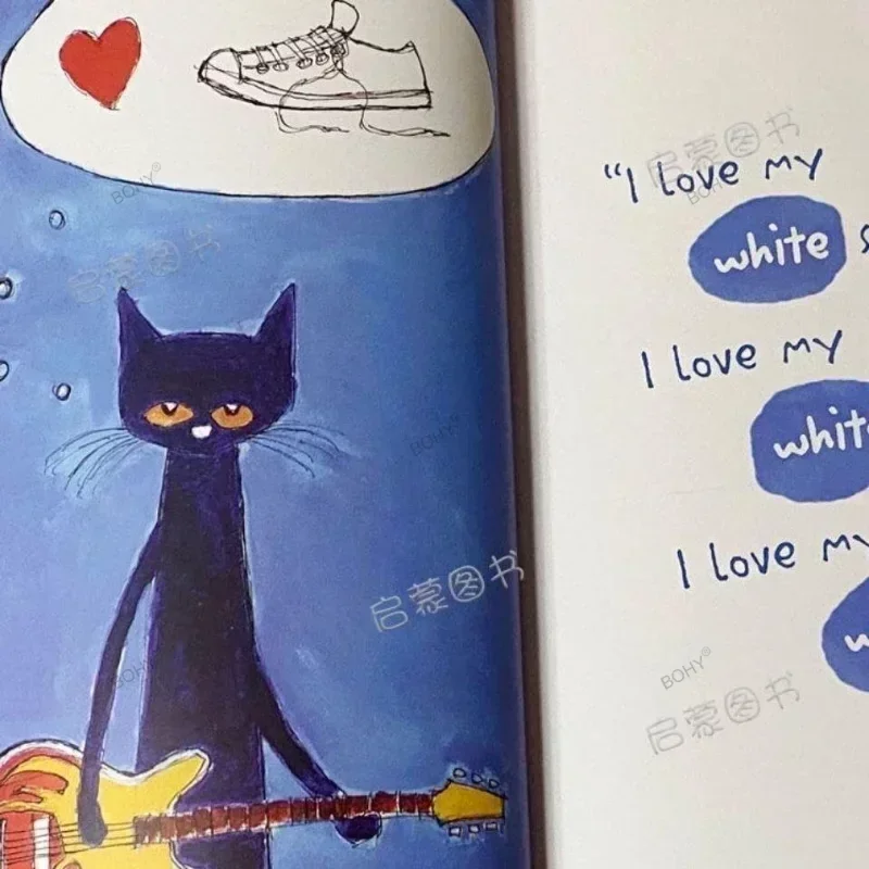 Pete The Cat kocham moje białe buty angielski książka obrazkowa dzieci wczesna edukacja szkoła podstawowa oświecenie czytanie przed snem