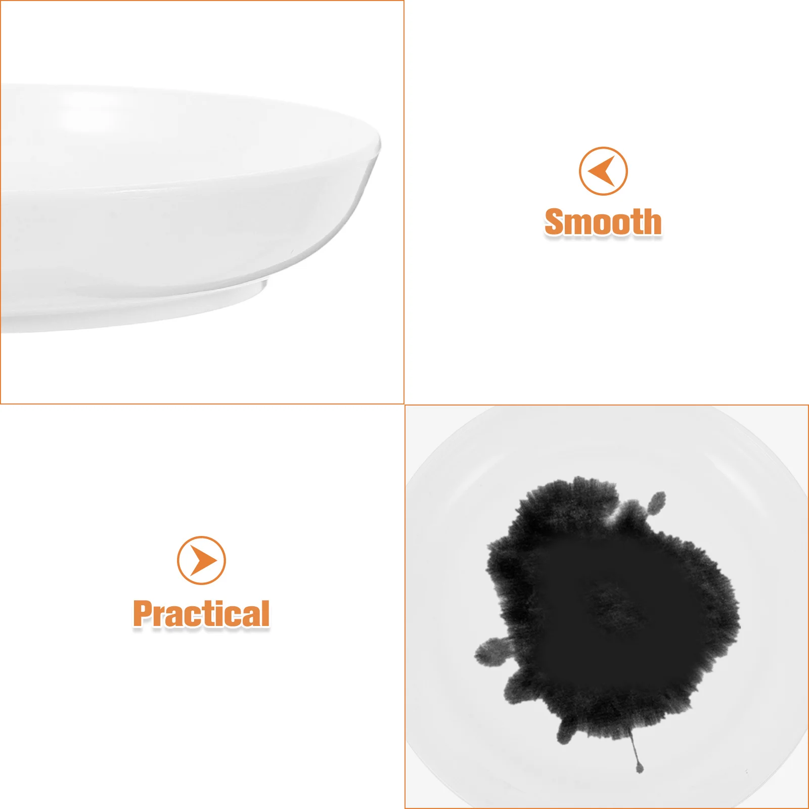 5Pcs Ink Dish Plastic Paint Plate Durable Calligraphy Brush Tray Student Water Plate Small Ink Dish Study Stationery