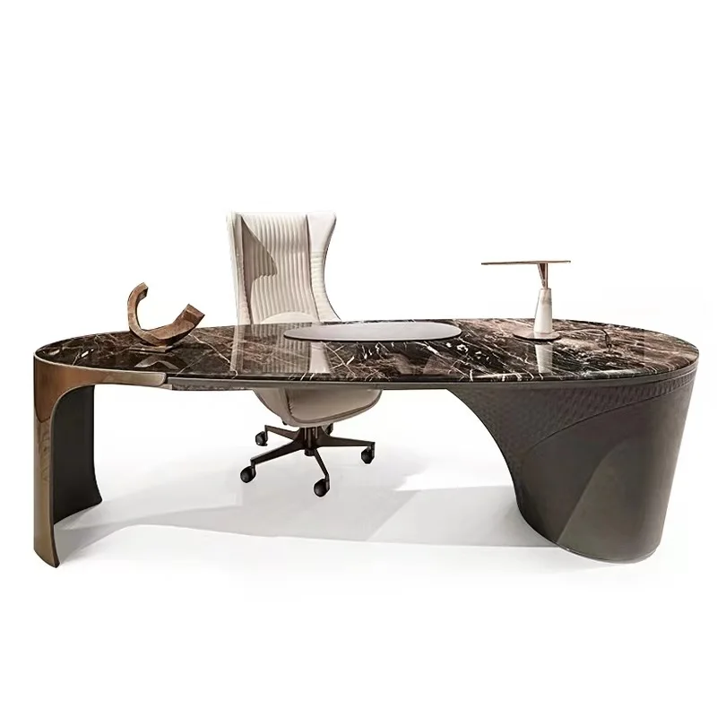 

yj-Italian Luxury Home Modern Executive Office Table Desk with Swivel Chair*