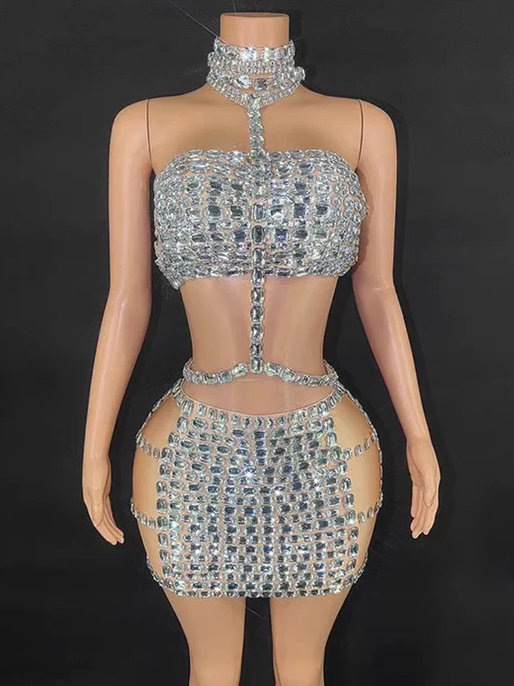 High Quality Hot Stamping Sexy Chest Wrapped Elastic Buttocks Skirt 2024 New Fashionable Custom Women'S Clothing