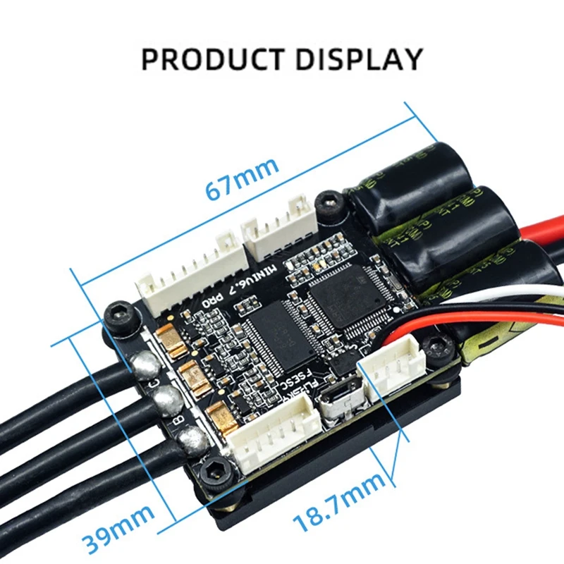 FLIPSKY 4-13S Lipo ESC Speed Control Mini FSESC6.7 70A Base on VESC6.6 with Aluminum Anodized Heat Sink for Brushless DC Motor