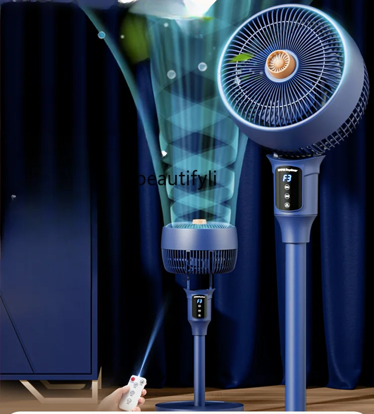 E132 Air Circulator Household Remote Control Negative Ion Circulating Fan Dormitory Vertical Light Tone Shaking Head Timing Fan