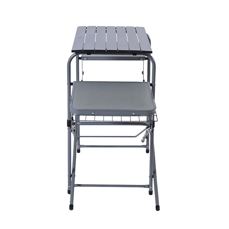 Picnic BBQ Long Fold Up Steel Folding Camping Table And Chairs Set