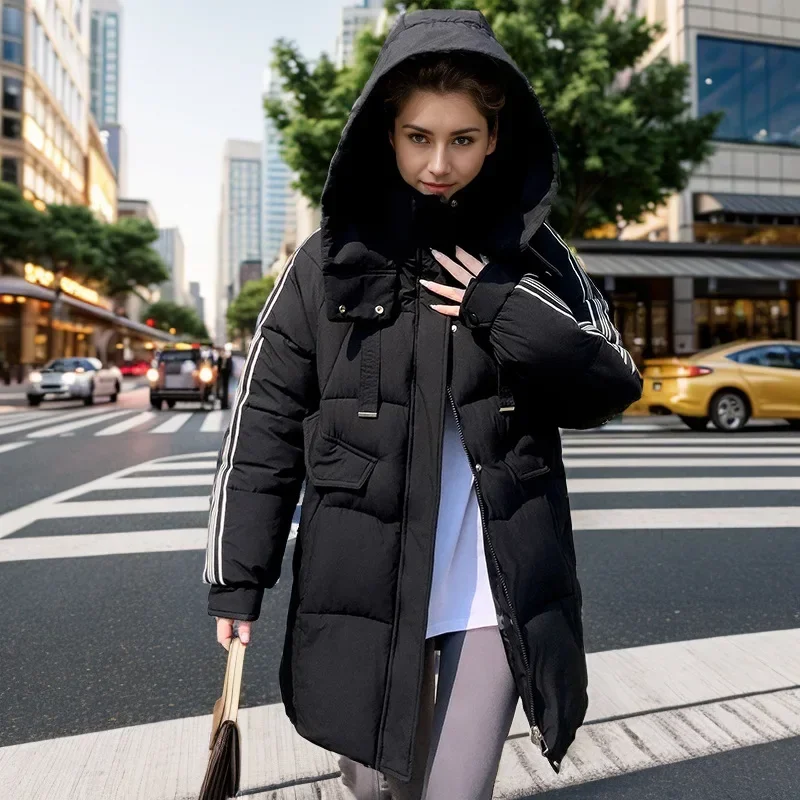 

2024 New Winter Down Cotton Jacket Korean Version Loose Student Ladies Parka Coat Elegant Temperament Cotton Padded Lady Coat