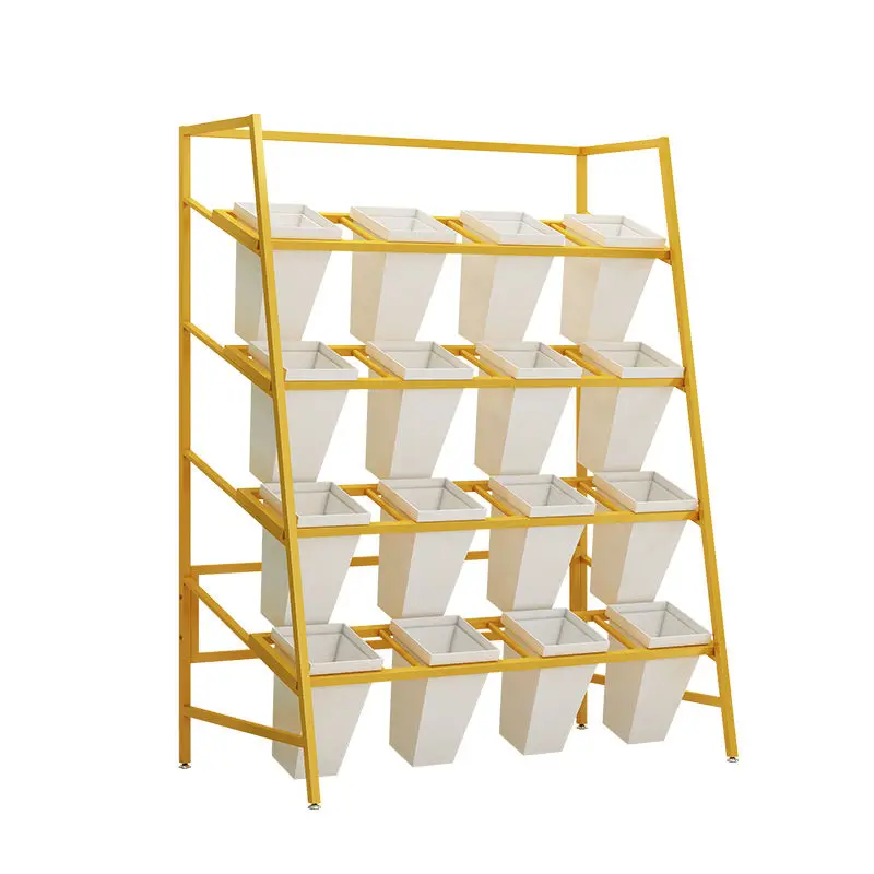 

Flower shop stand display stand wrought iron trapezoidal multi-layer placement rack indoor waking