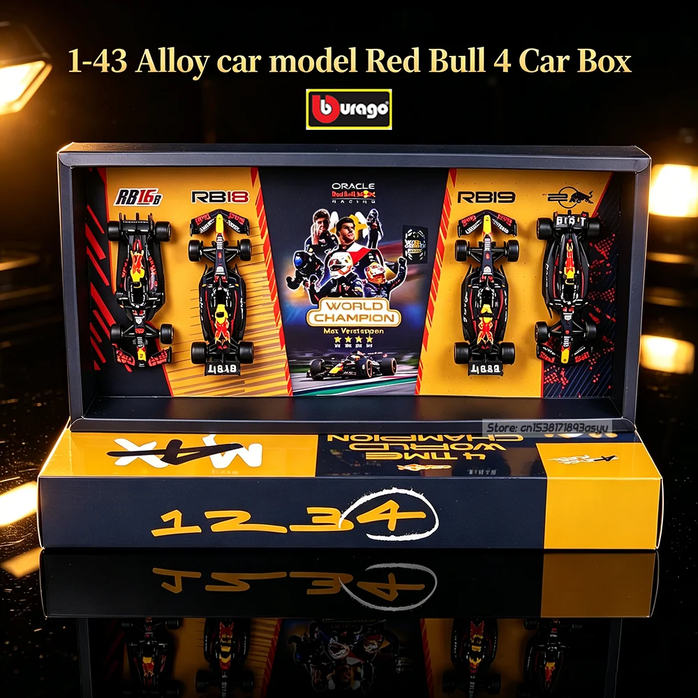 bburago-1-43-2021~2024-red-bull-4-time-world-champion-rb16b-rb18-rb19-rb20-verstappen-modele-de-voiture-en-alliage-moule-sous-pression-jouet-4-voitures-en-boite