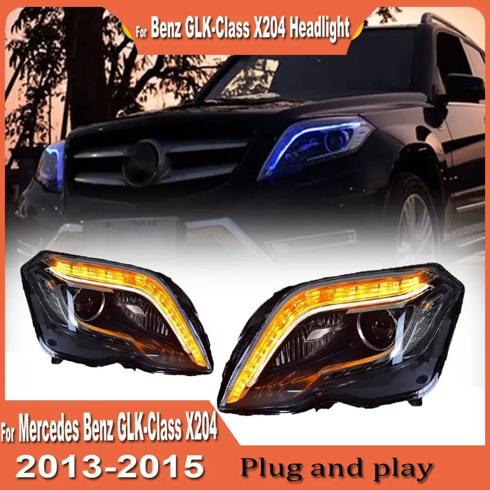 Car LED Headlight Assemblies For Benz X204 GLK GLK200 GLK260 2013 2014 2015 Auto Fog DRL Brake Turn Signal Lamp Plug and Play