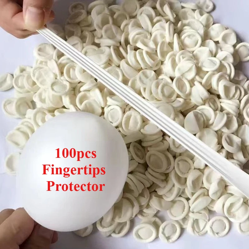 100Pcs Disposable Fingertips Protector Gloves Natural Rubber Non-slip Anti-static Latex Finger Cots Fingertips Durable Tool