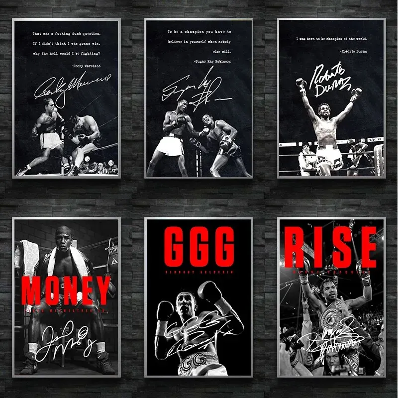 ملصق قماش Mike Tyson لغرفة المعيشة ، اقتباس ملهم ، فن رياضي ، لوحة ملاكمة ، عمل فني بورتريه فريد #1