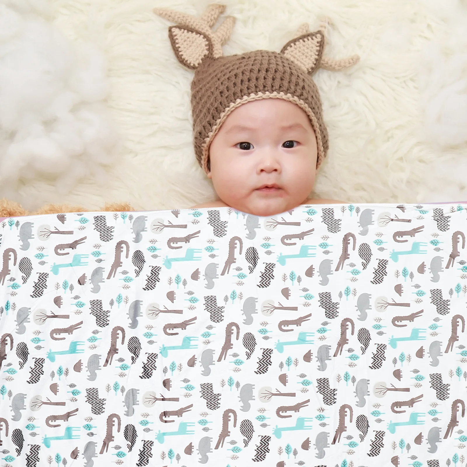 1 قطعة بطانية صوف مرجاني مطبوعة برسوم كارتونية للأطفال خفيفة الوزن ودافئة للنوم للاستخدام المنزلي تصميم قابل للطي تكييف هواء مريح #6