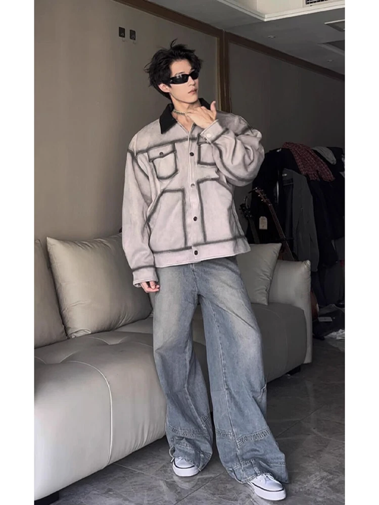 

Мужская винтажная рабочая одежда Cleanfit Detroit Heavyweight Jaet, замшевое бейсбольное пальто стандартного кроя, повседневная верхняя одежда