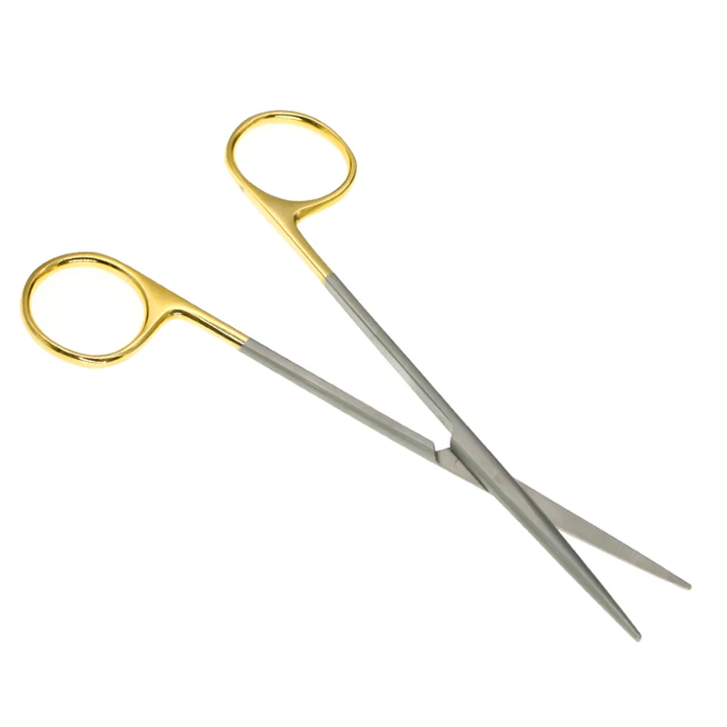 Ophthalmic Stainless Steel Gold Handle Surgical Scissors Cosmetic Plastic Surgery Instrument Double Eyelid Tool 12.5/14.16cm