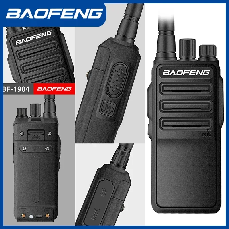 Baofeng BF-1904 Walkie Talkie USB C Charging UHF 400-520Mhz Professional Two Way Radio Portable CB Radios 16CH For Hunting  Cafe