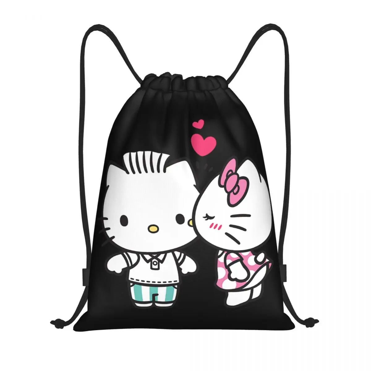 Custom Hello Kitty Cat Love Trekkoord Rugzak Sport Gym Tas Voor Vrouwen Mannen Winkelen Sackpack