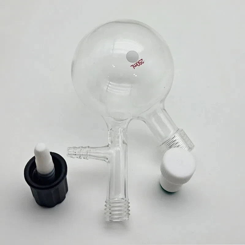 Spherical reaction bottle with screw mouth for Laboratory use