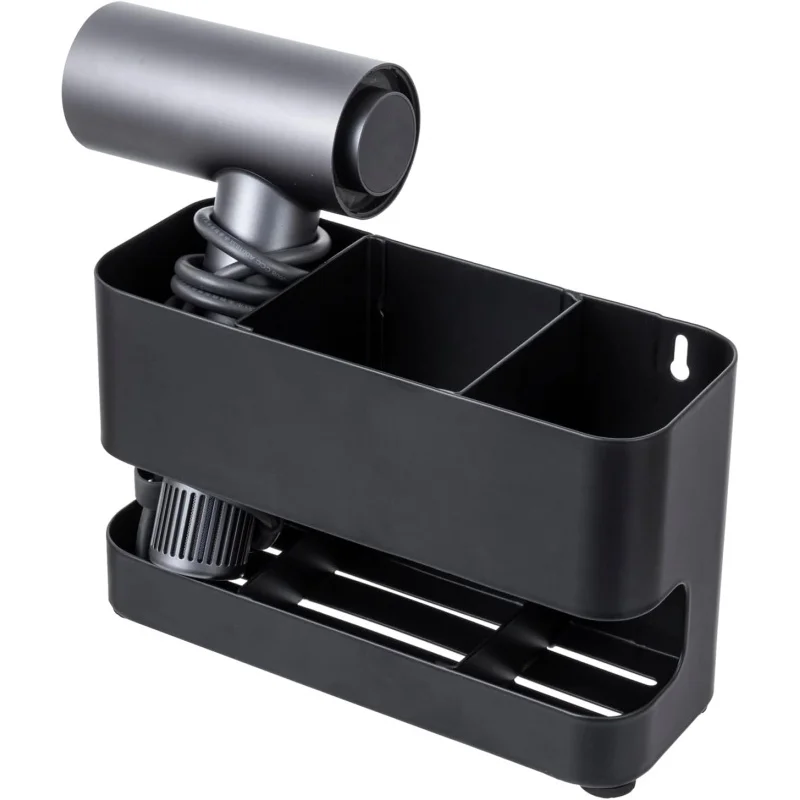 현대적인 벽걸이형 블랙 메탈 스타일링 및 액세서리 3개 슬롯이 있는 내열성 홀더, 살롱 핫 오거나이저