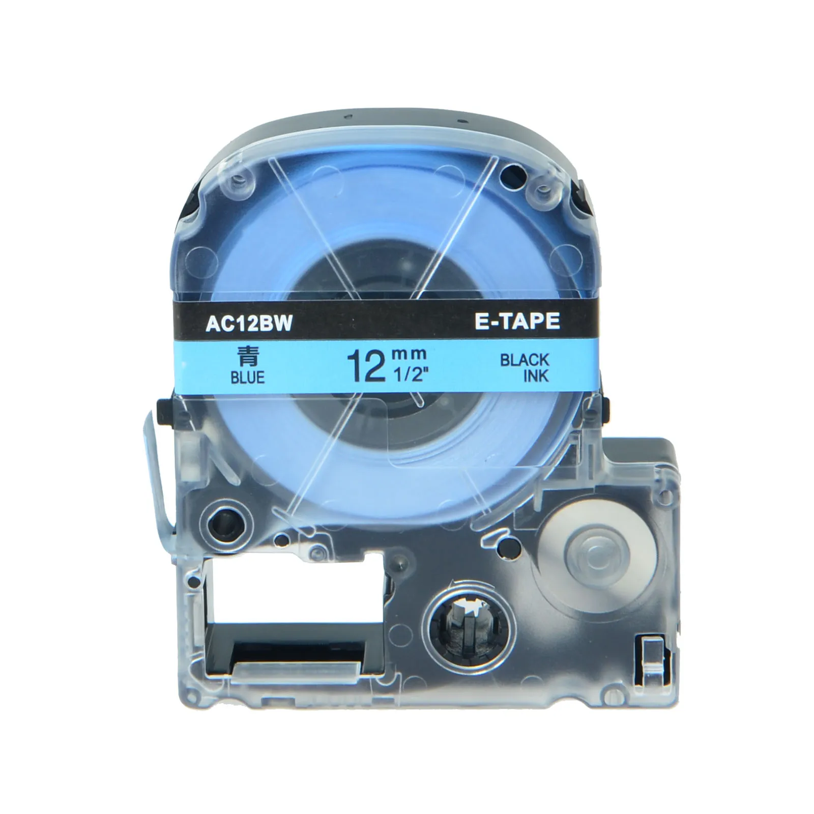 Cruxer 1Pcs 12mm Colorful Label Tape Compatible for Epson Label Maker SS12KW for KingJim Label Printer SR500 SR550 SR300