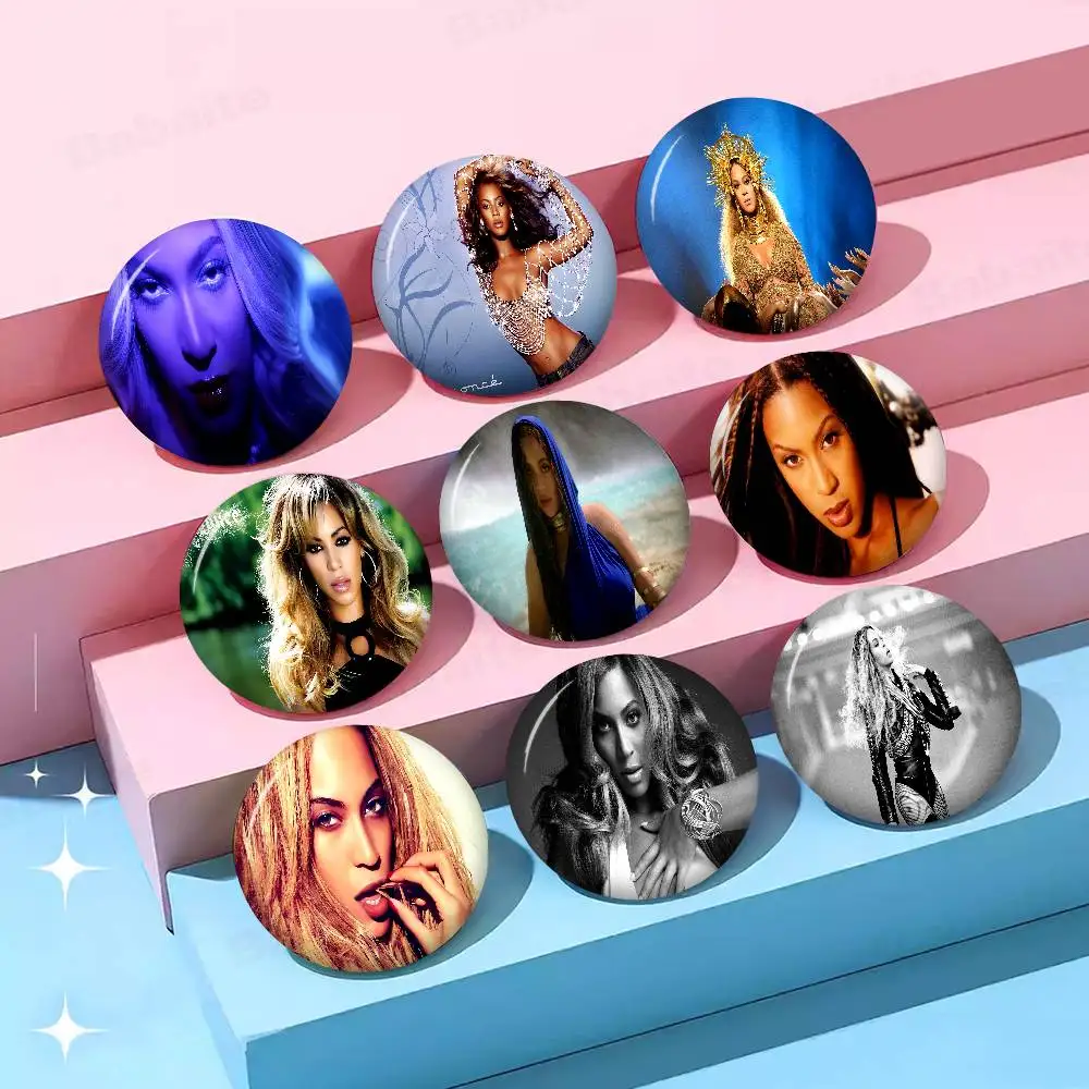 Singer B-Beyonce Creative Pins Funny Round Snap-in Brooch Badge Backpack Hat Accessories Jewelry Gifts for Friend