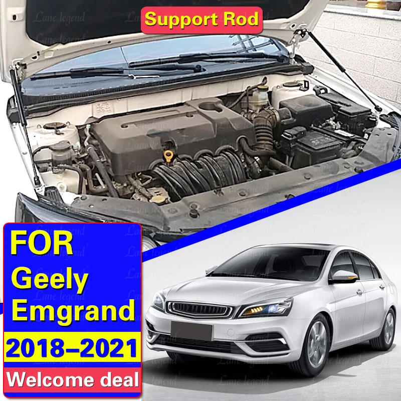 Hood Gas Struts For Geely Emgrand 2018-2021 Front Bonnet Modify Lift Supports Shock Dampers Absorber Gas Springs Car Accessories