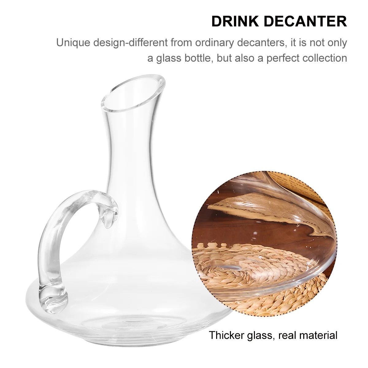 

1Pcs Red Wine Decanter Glass Whiskey Bottle Unique Handle Design Drink Distributor Bar Home Decoration Gift Drink Decanter