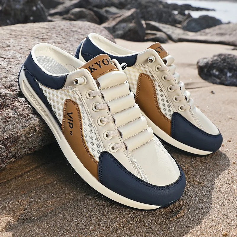

Men's Soft Bottom Slippers 2025 Fashion Breathable Non Slip Men's Sneakers Casual Half Slippers for Men Flats Hot Sale Man Shoes
