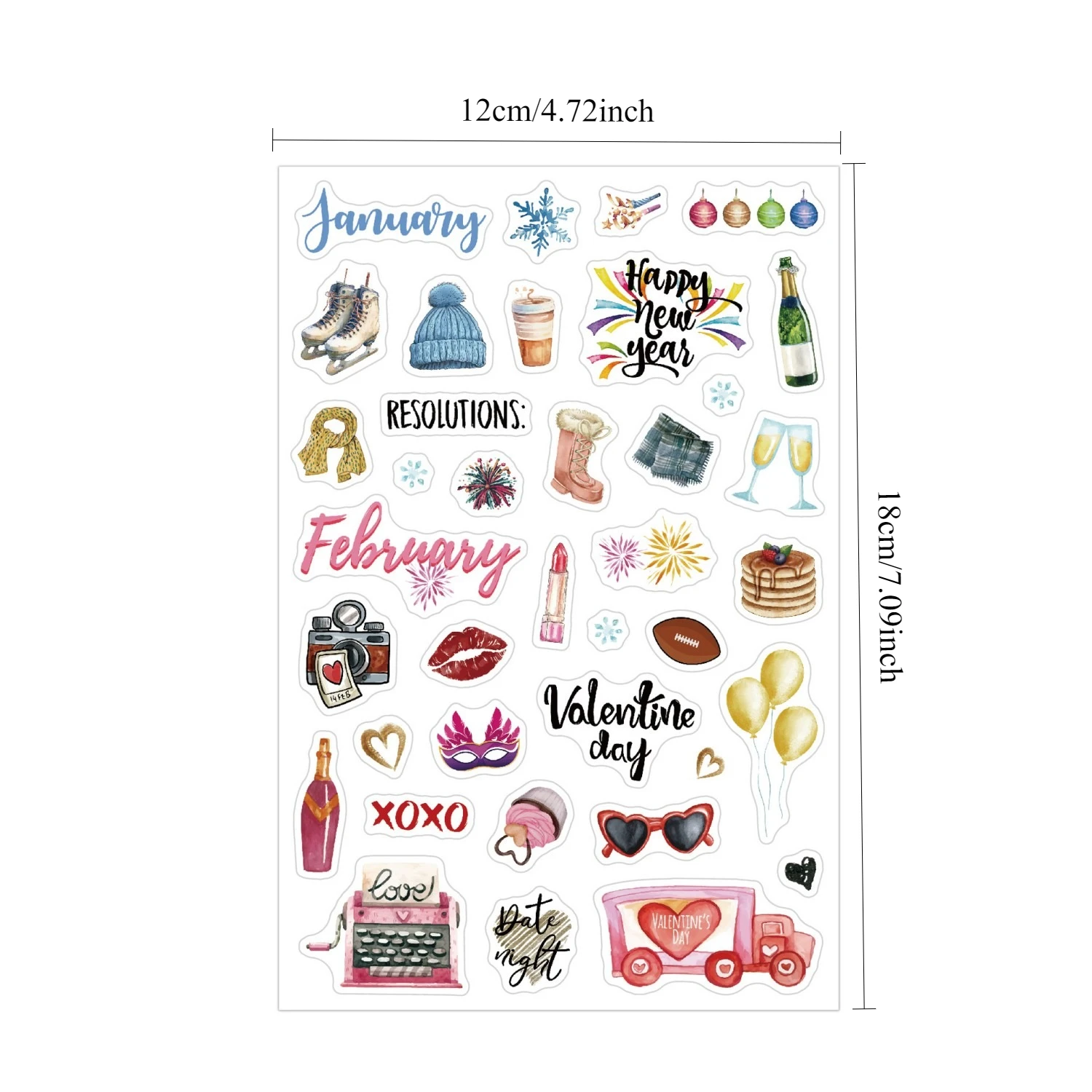6sheets Pre-cut Stickers Self-Adhesive Paper Stickers for Scrapbooking Journals Planners DIY Crafts Embellishments Stickers image 4
